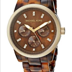 Michael Kors dark tortoise watch
